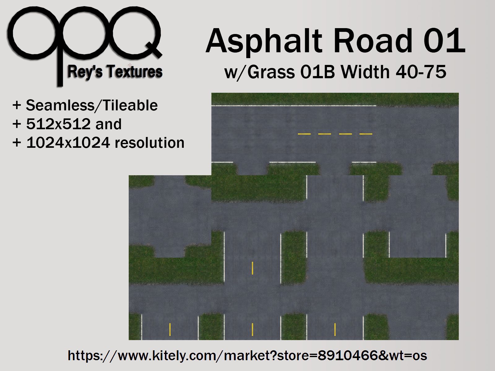 Rey's Asphalt Road 01 Grass 01B Width 40-75 Poster KM.jpg