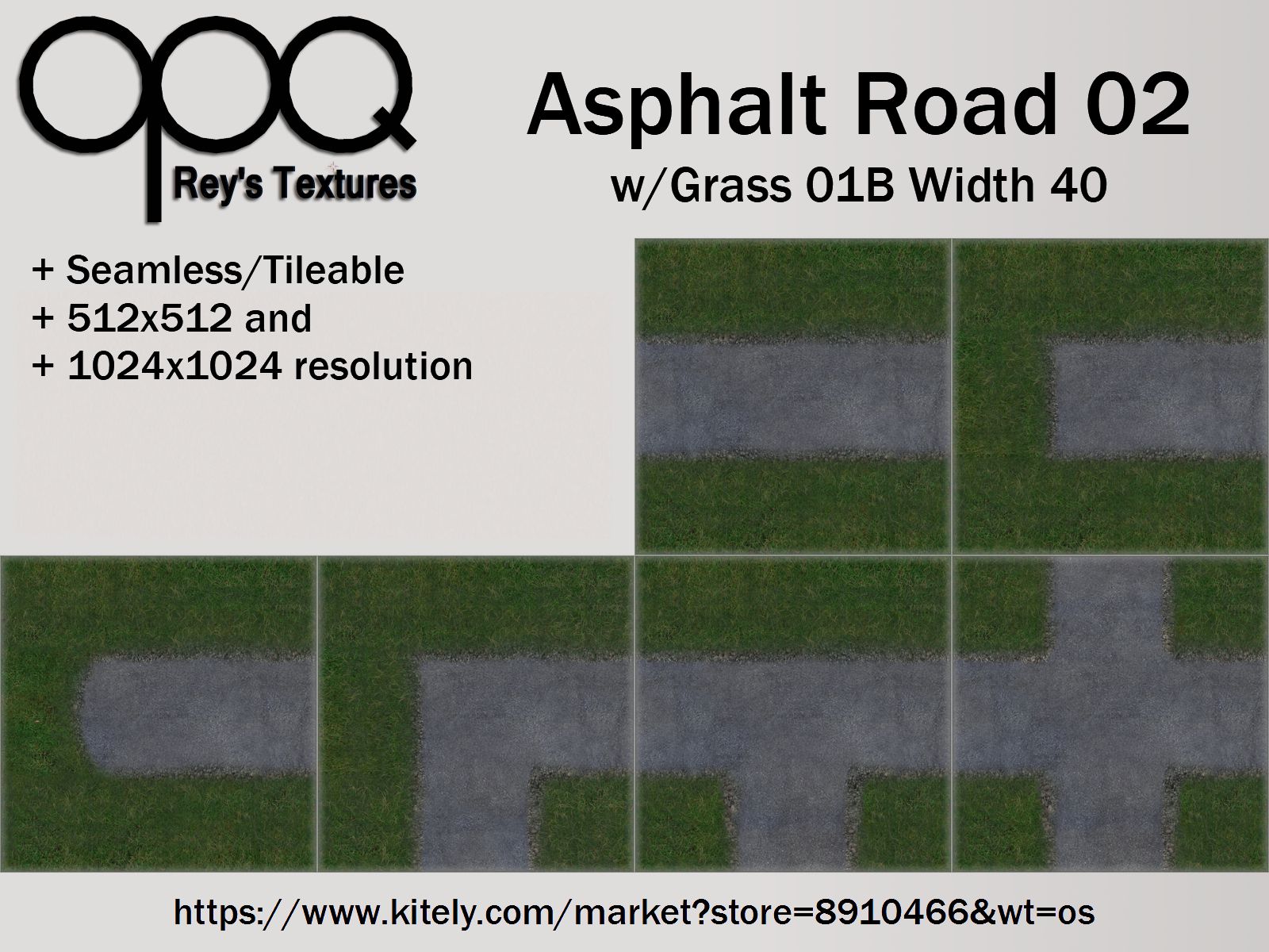 Rey's Asphalt Road 02 Grass 01B Width 40 Poster KM.jpg