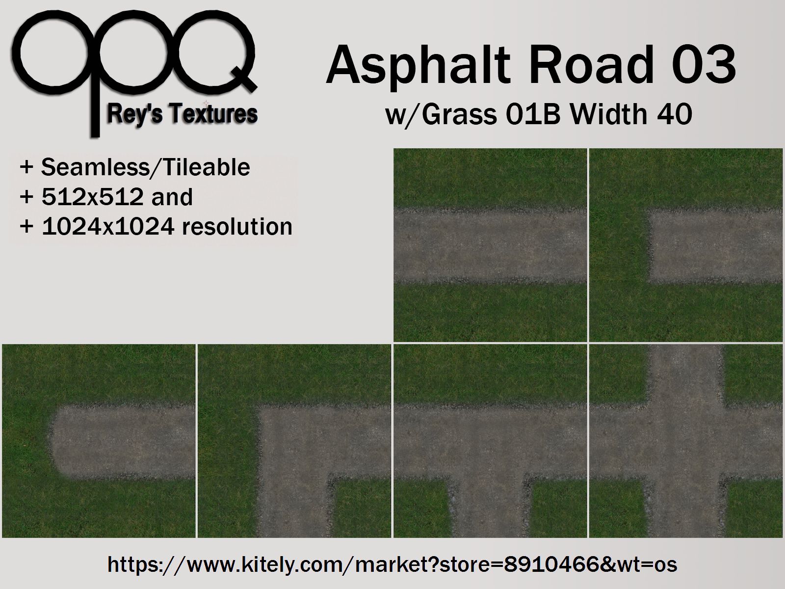 Rey's Asphalt Road 03 Grass 01B Width 40 Poster KM.jpg