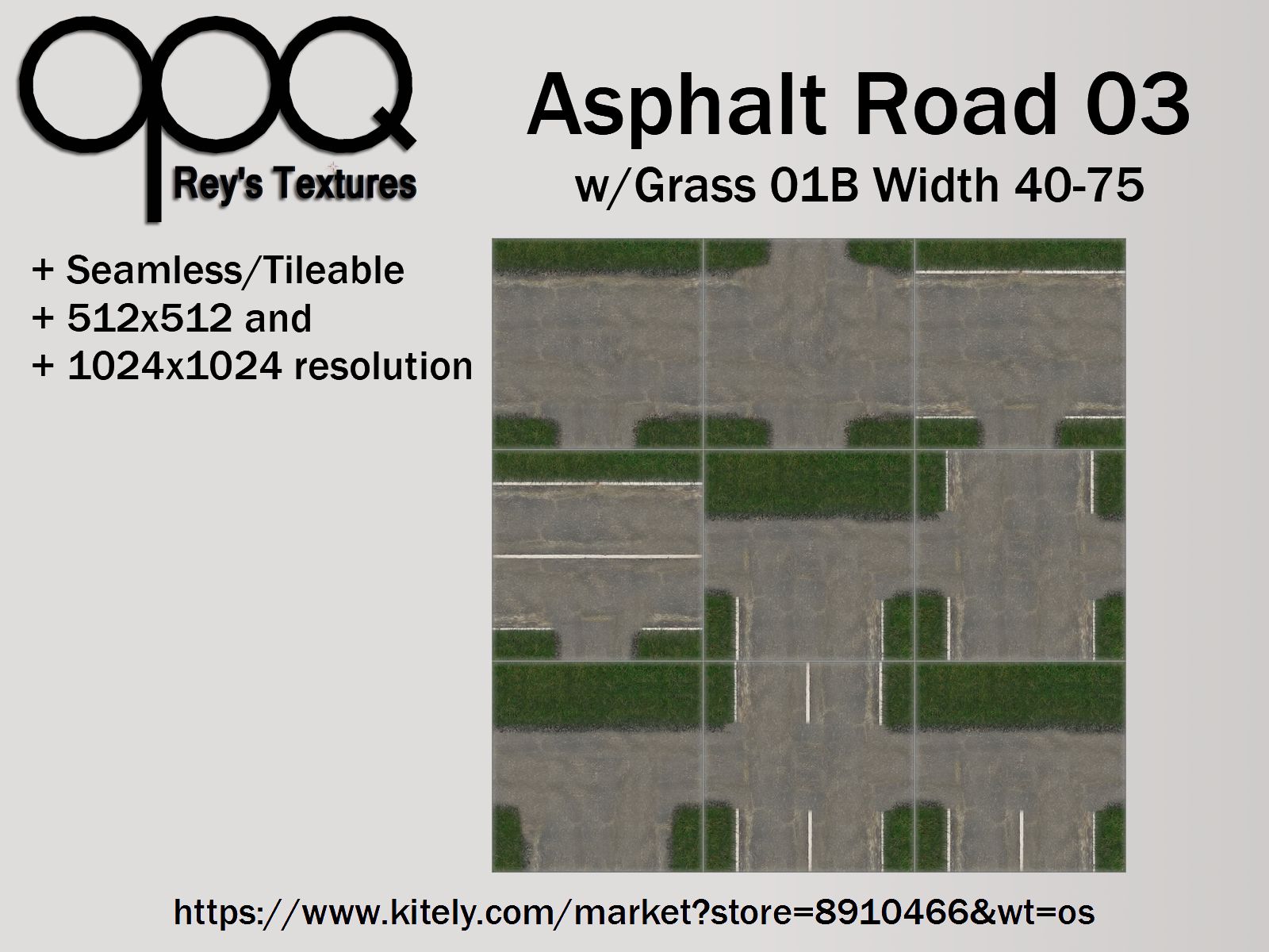 Rey's Asphalt Road 03 Grass 01B Width 40-75 Poster KM.jpg
