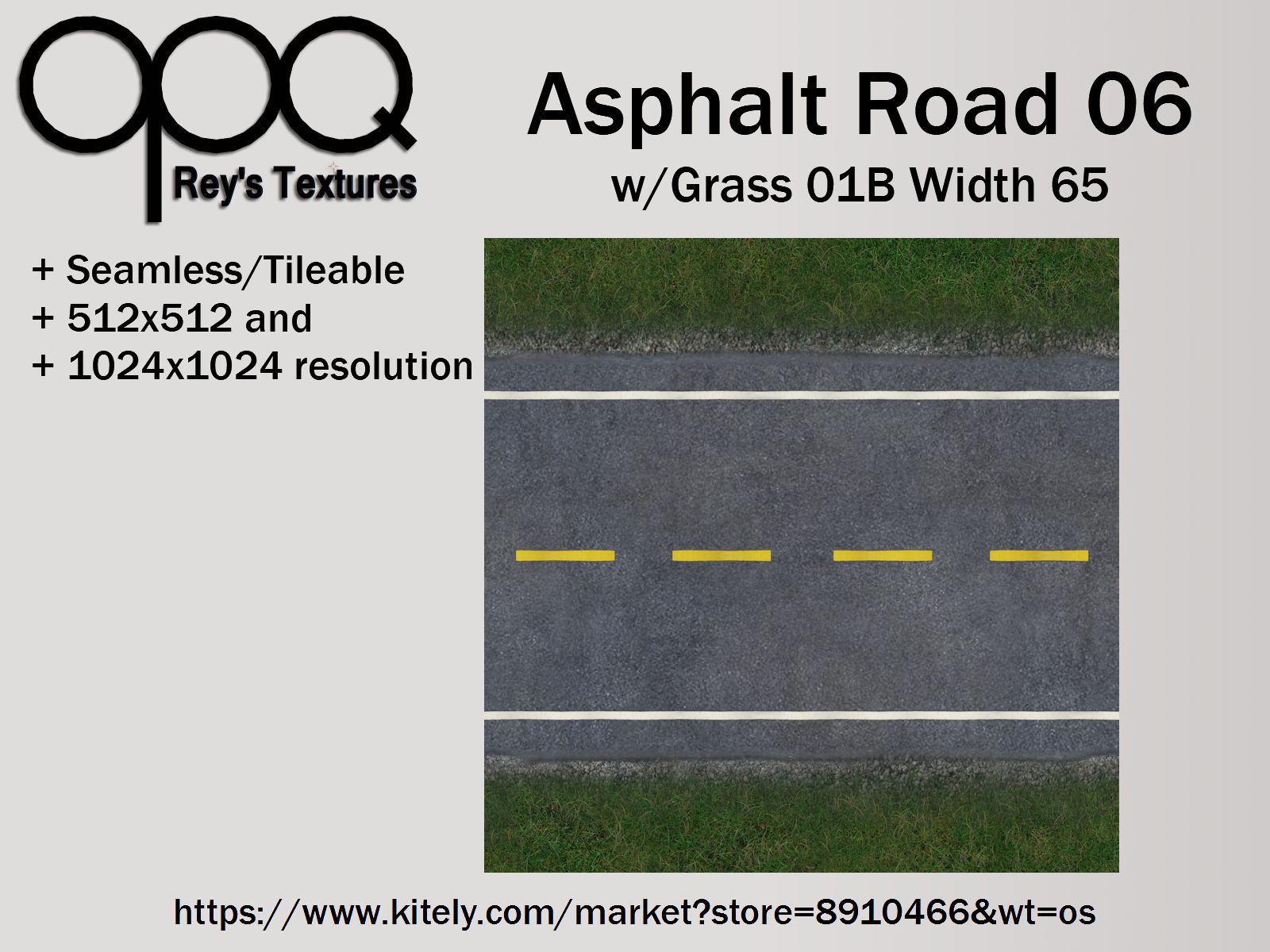 Rey's Asphalt Road 06 Grass 01B Width 65 Poster KM.jpg