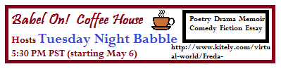 Tuesday Night Babble is one event held at Poesy.  Writers in Residence may perform at other times.