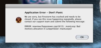 Firestorm error message